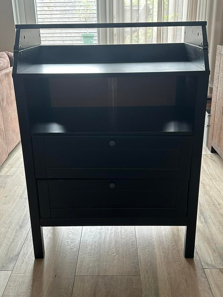 Commode ladekast donkerbruin, Ophalen, Gebruikt, 50 tot 70 cm, 100 cm of meer