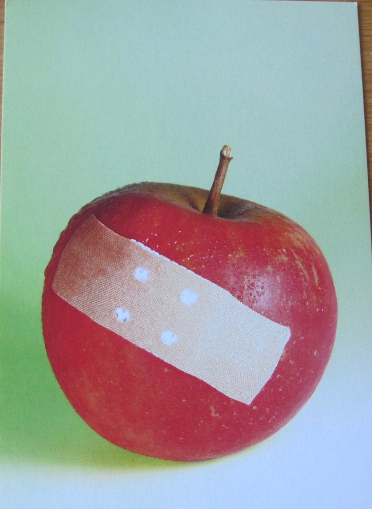 Voor het kind - appel met pleister - nieuw - code 1402a, Verzenden, 1980 tot heden, Ongelopen, Overige thema's