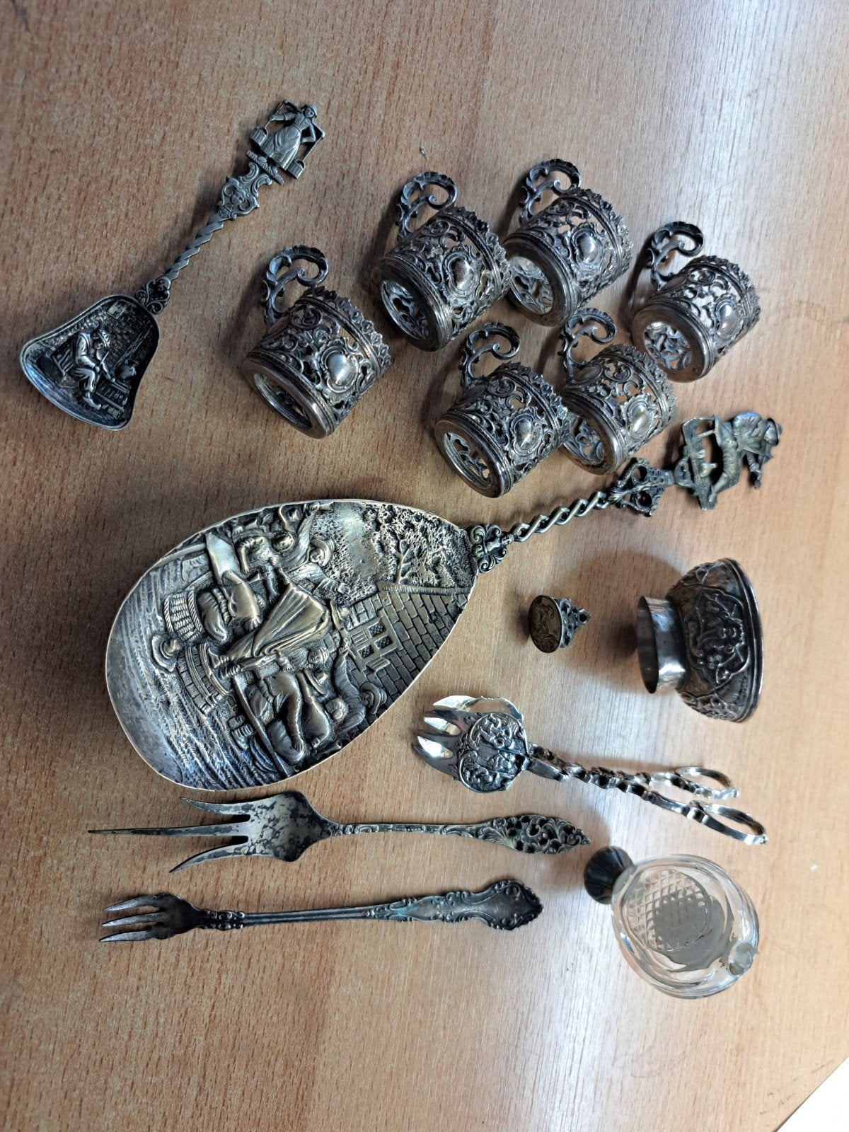 Lot uit inboedel ( zilver-verzilverd  ), Ophalen of Verzenden, Zilver