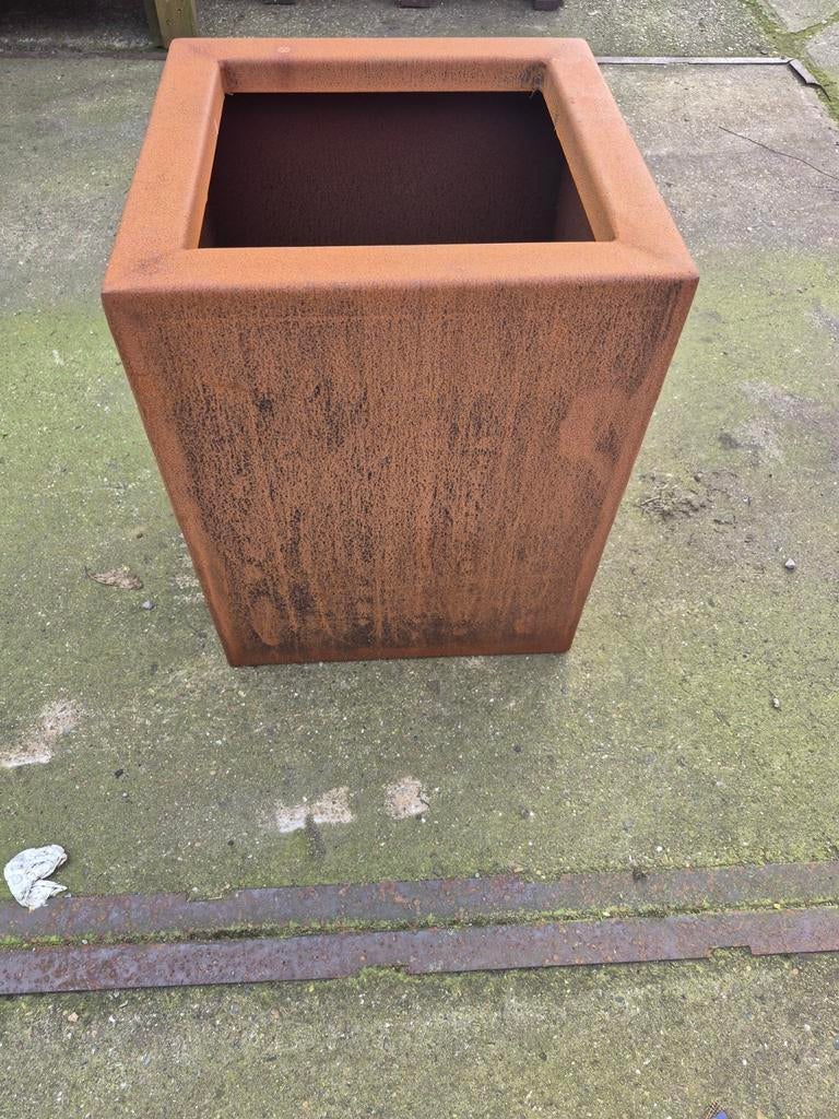 Cortenstalen Bloembak 400x400x500mm - Vierkant, Minder dan 60 cm, Vierkant, Nieuw, Ophalen of Verzenden