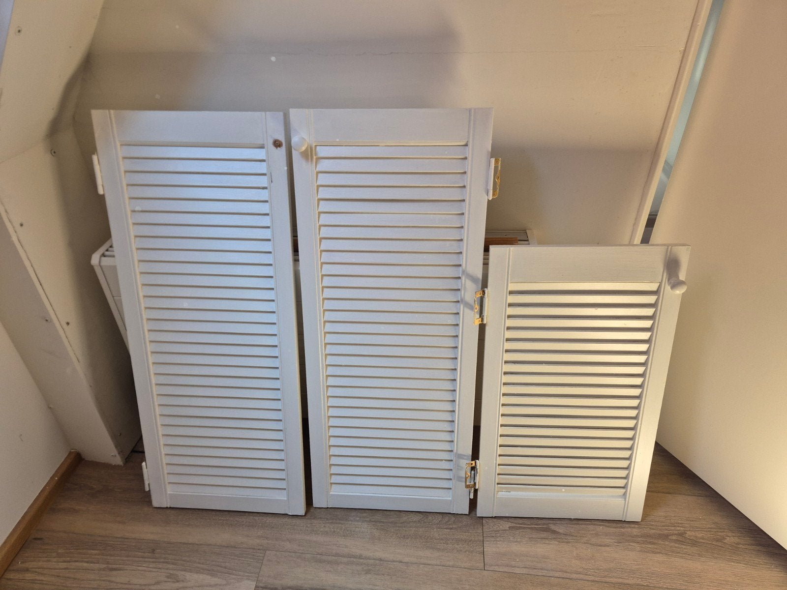 Set van 3 witte louvredeuren (2x 39,5x96cm, 1x 39,5x69cm), Ophalen, Binnendeur, Minder dan 200 cm
