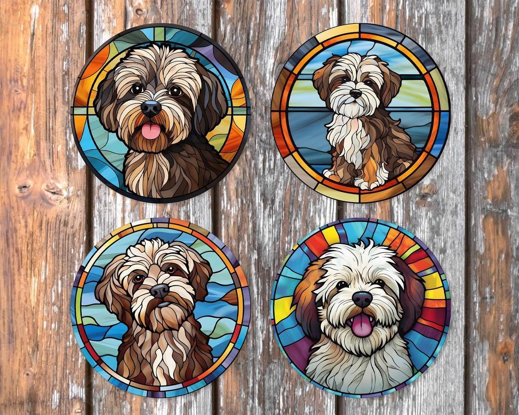 Havanezer Glas in Lood onderzetters met houder rond, Ophalen of Verzenden, Nieuw, Glas of Kopje