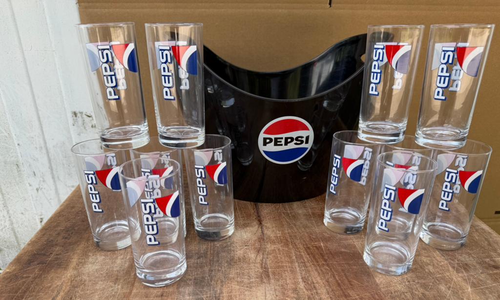 Pepsi glazen en icebucket 12 glazen, Ophalen of Verzenden, Gebruiksvoorwerp