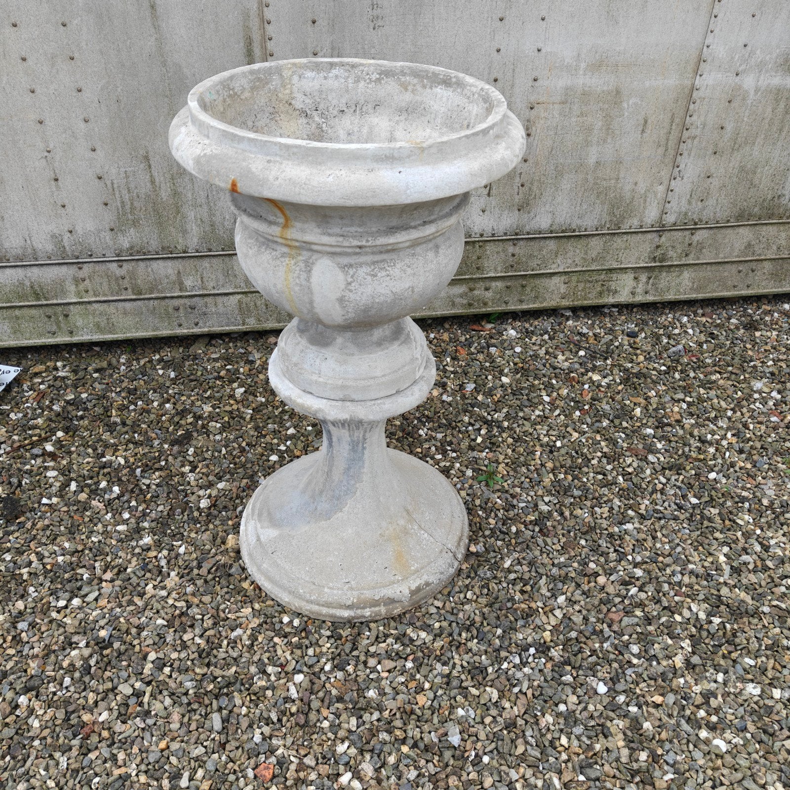 2 delige wit betonnen tuinvaas, Tuin en Terras, Tuinvazen, Ophalen, Gebruikt