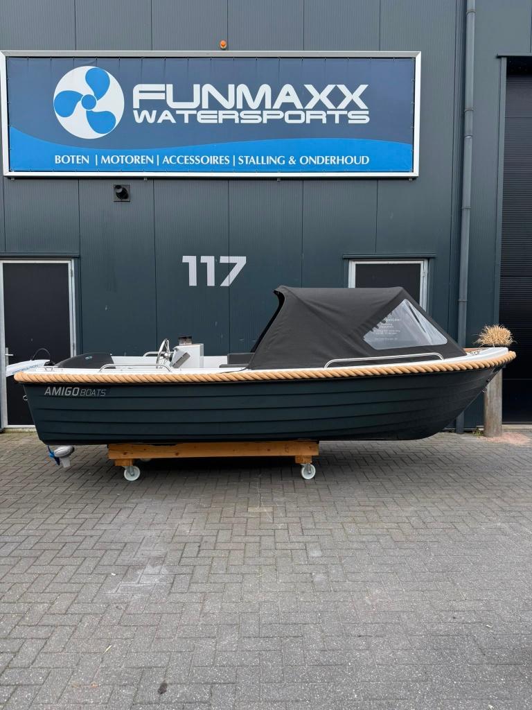NIEUWE EN VAARKLAAR Amigo 470q met epropulsion 1.0, buiskap, Watersport en Boten, Sloepen, Overige merken, Tender, 3 pk, Elektrisch