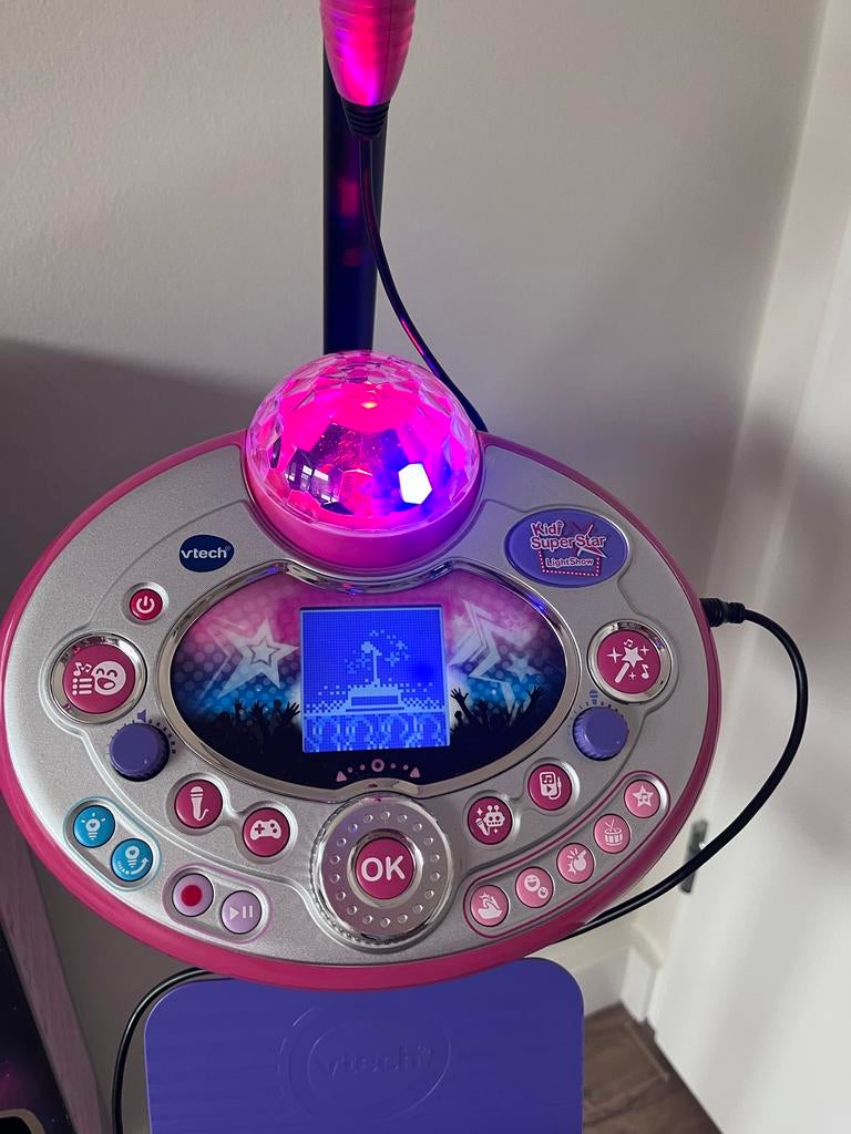 Vtech Kidi Super Star microfoon met discolamp, Kinderen en Baby's, Speelgoed | Vtech, Ophalen, Gebruikt, 6 jaar of ouder