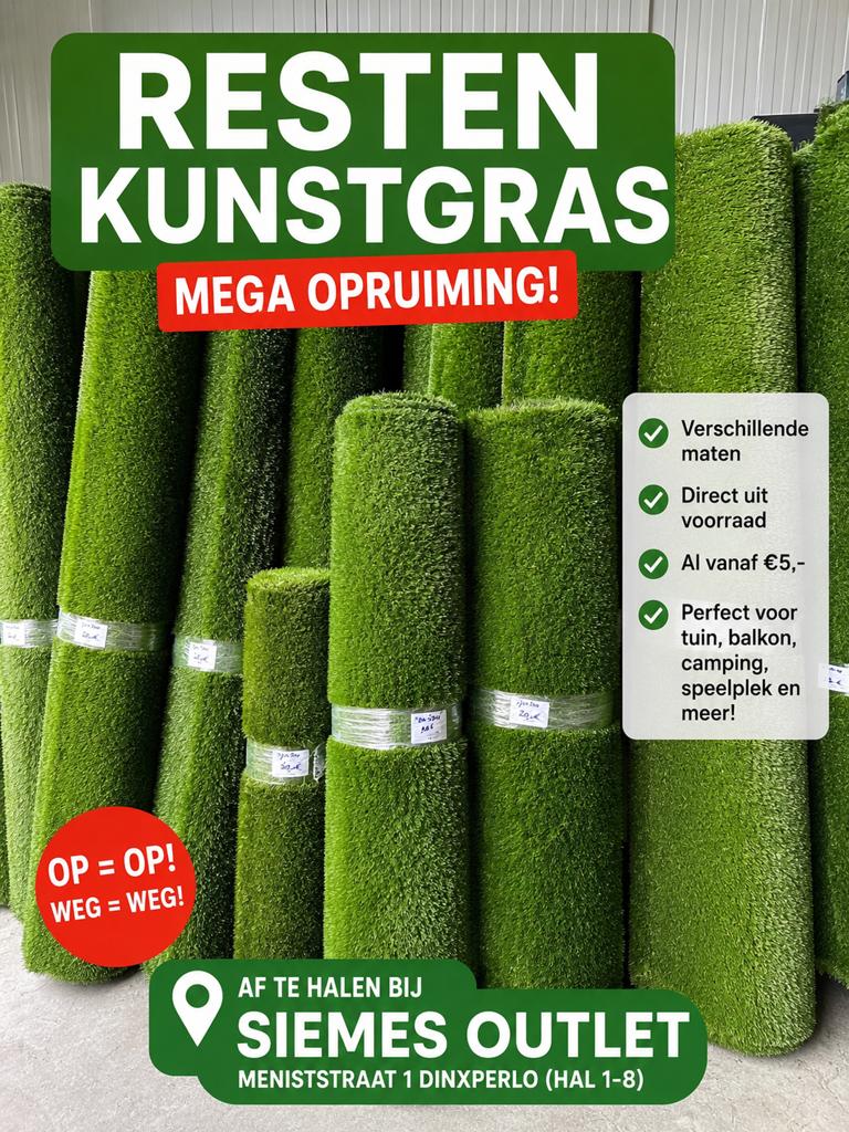 Kunstgras UITVERKOOP RESTEN /reststukken kunstgras, Tuin en Terras, Ophalen, Nieuw, Minder dan 10 m², Kunstgras