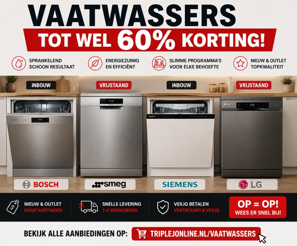 Vaatwassers tot 60% korting | Bosch Siemens SMEG LG, Ophalen, Samsung, Minder dan 85 cm, Zo goed als nieuw