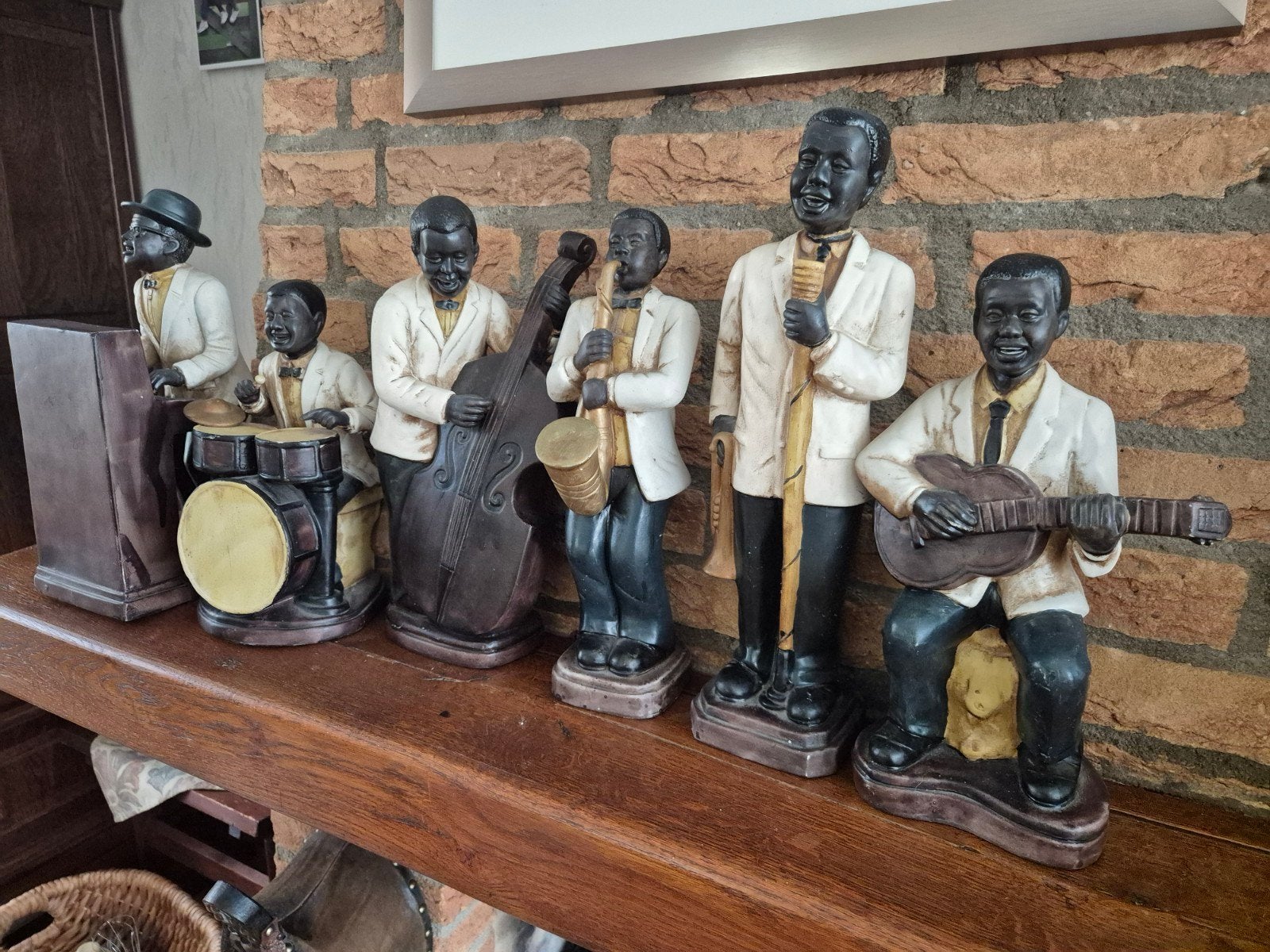 Beelden muziekgroep - Jazzband decoratie, Groep mensen, Ophalen of Verzenden, Handgemaakt, 20 - 50 cm