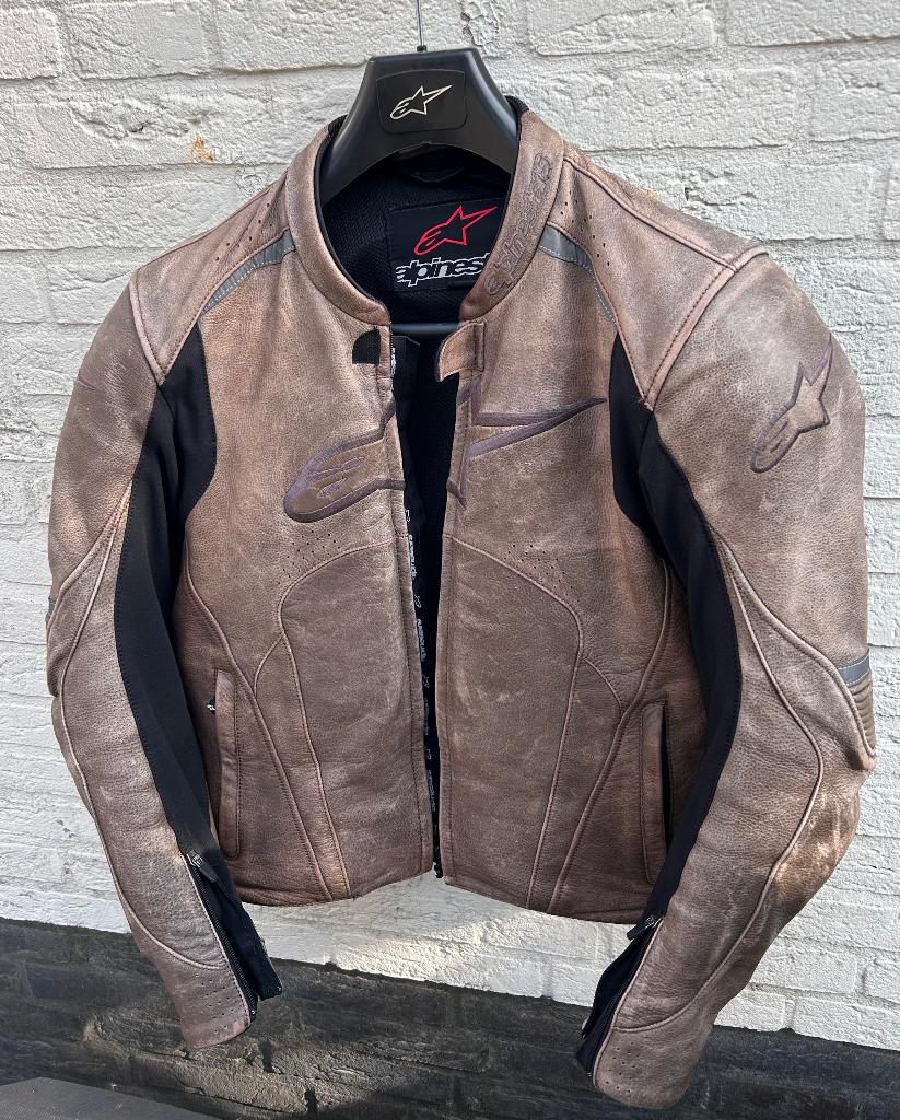 Alpinestars Avant Jacket leren Motorjas - Maat 50 EU - Bruin, Motoren, Kleding | Motorkleding, Jas | textiel, Heren, Ophalen of Verzenden