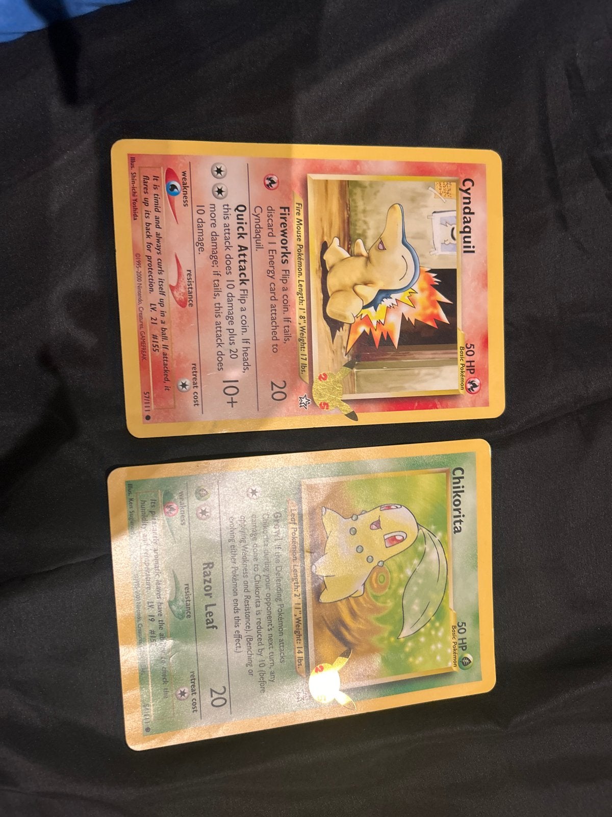 Mega Pokémon kaarten: Chikorita en Cyndaquil, Ophalen of Verzenden, Gebruikt, Meerdere kaarten