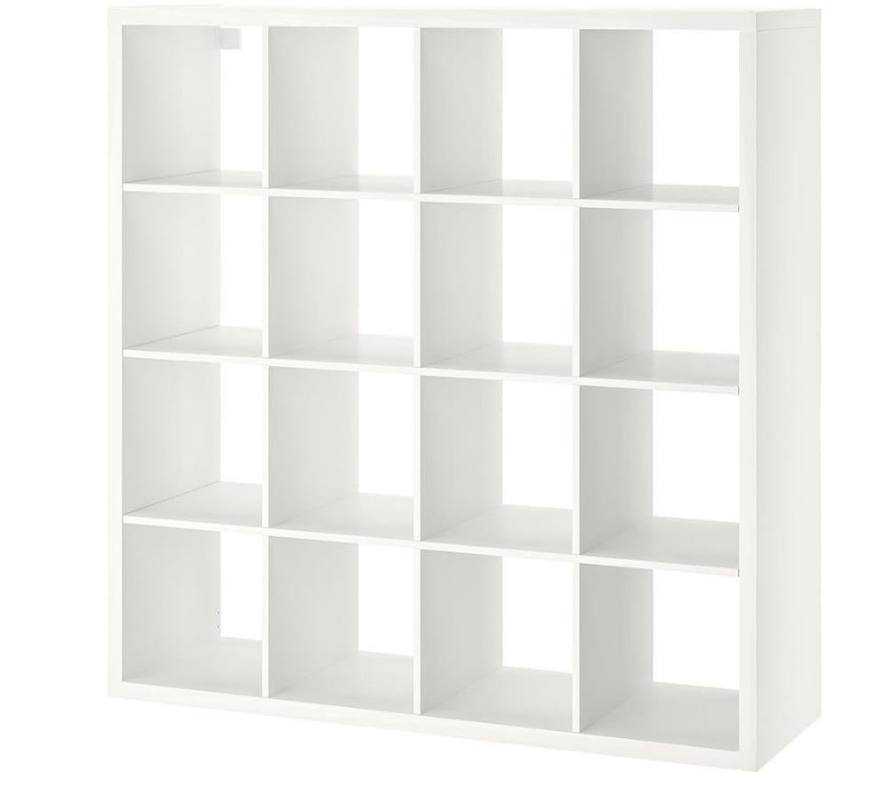 Witte Kallax kast met 16 vakken - IKEA, Huis en Inrichting, Kasten | Boekenkasten, Ophalen, Met plank(en), Gebruikt, 100 tot 150 cm