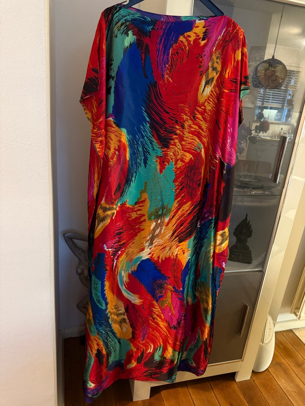 Nieuwe Luxe Satijnlook Kaftan Maat 52/54 met Sjaal, Ophalen of Verzenden, Nieuw, Meerkleurig, Jurk