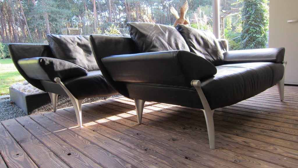Lederen Bank combinatie "Rolf Benz" type 1600 Mooie staat!, Ophalen, Gebruikt, Design, 75 tot 100 cm