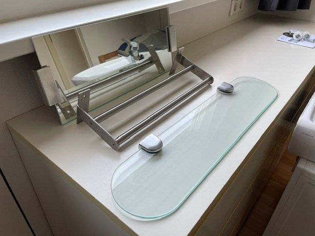 Afgerond hardglazen planchet - 60x14 cm, Ophalen, Gebruikt, Glas, Overige typen