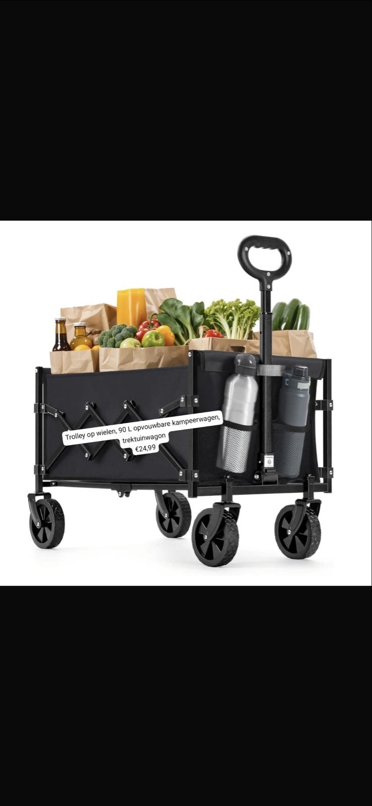Opvouwbare Kampeerwagen / Trekking Trolley 90L, Ophalen of Verzenden, Opvouwbaar, Nieuw
