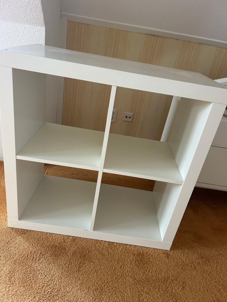 Witte Kallax kast met 4 vakken, Gebruikt, Minder dan 100 cm, 25 tot 50 cm, 50 tot 100 cm