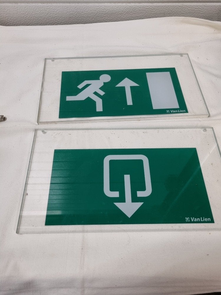 noodverlichtings armateuren bordjes, Ophalen of Verzenden, 'T Olde Gre-j, Info@toldegrej.nl, Endepoelstraat 20f Didam