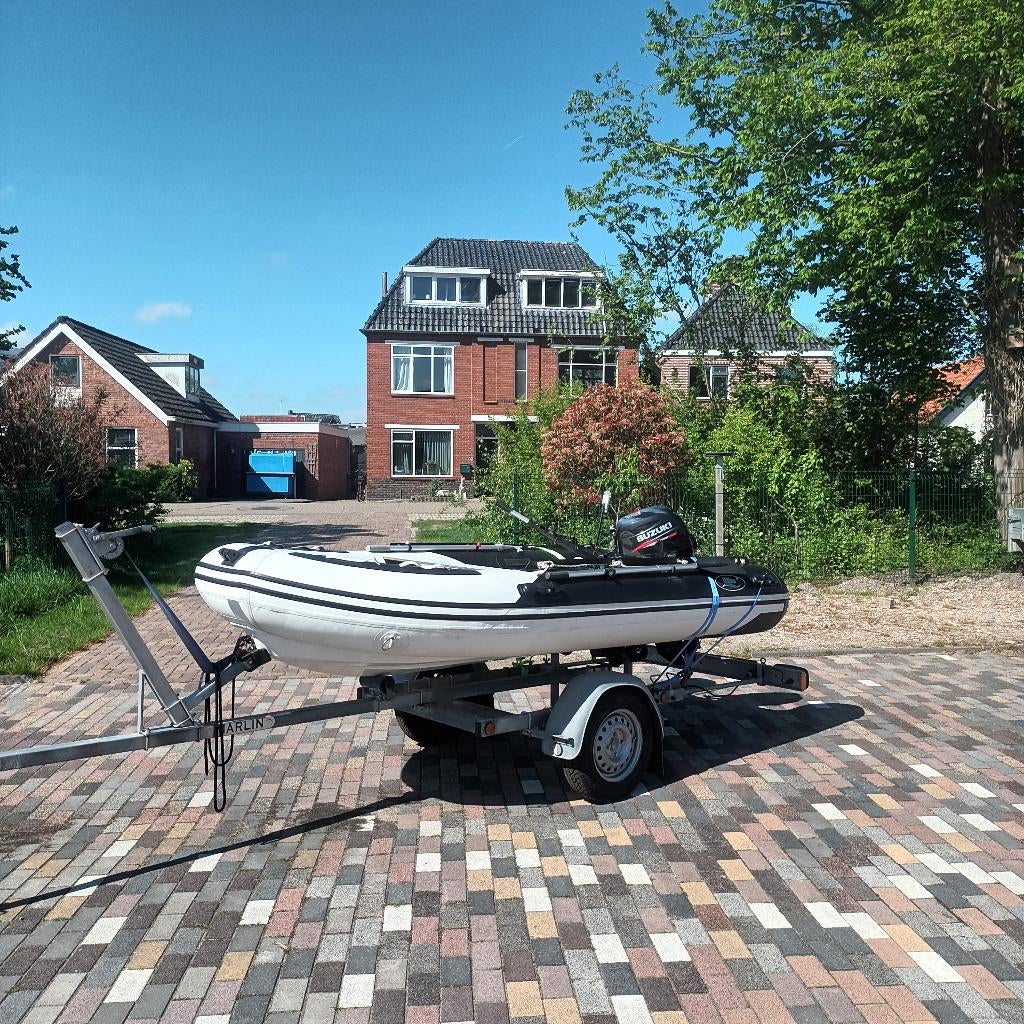 goed onderhouden hibo rib, Watersport en Boten, Rubberboten, Gebruikt, 10 pk, Peddels, Hibo