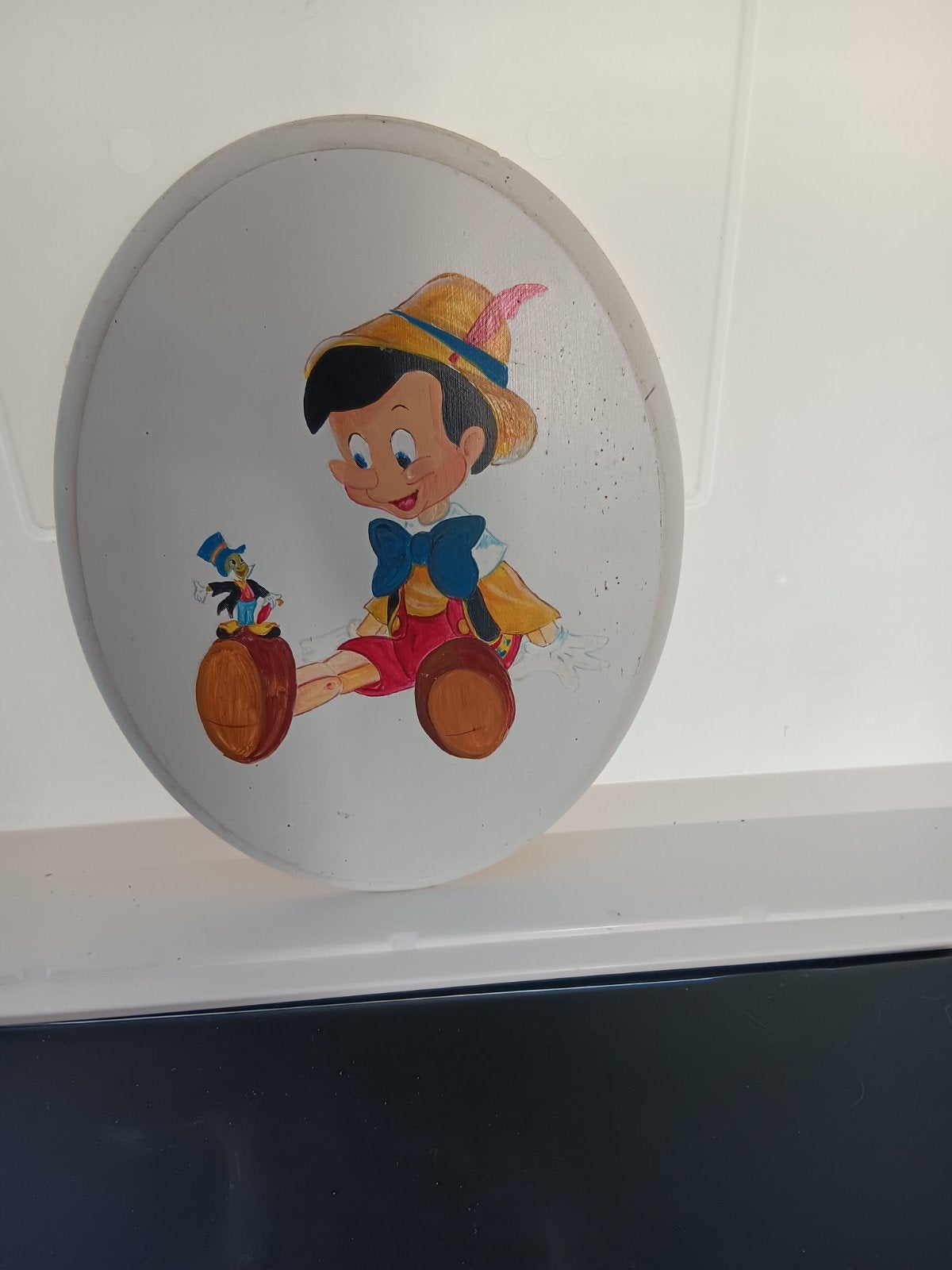 Vintage Pinokkio en Japie Krekel Disney decoratie, Ophalen, Gebruikt, Beeldje of Figuurtje