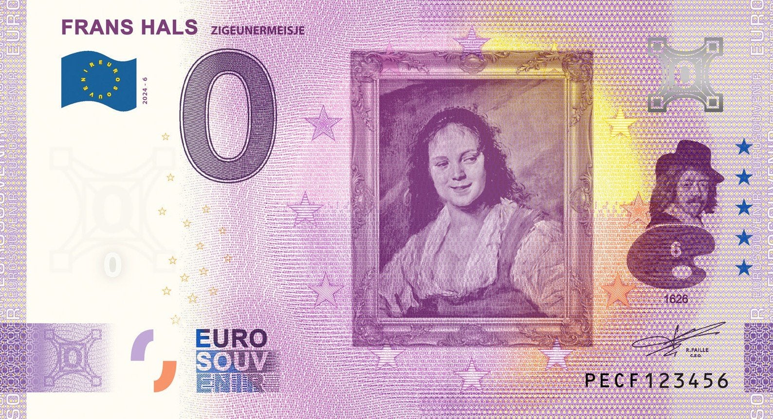 0 Euro biljet Frans Hals Zigeunermeisje PECB 2024-6, Ophalen of Verzenden, Overige landen