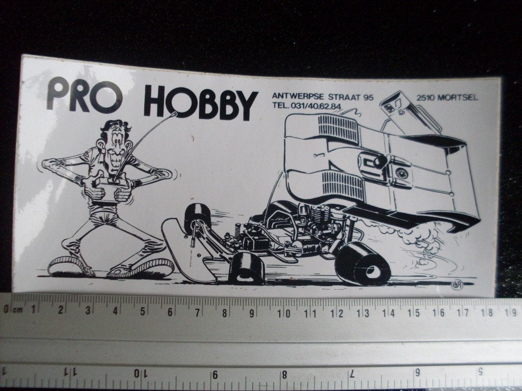 sticker pro hobby mortsel radiobestuurbare autos vintage, Verzenden, Zo goed als nieuw, Bedrijf of Vereniging