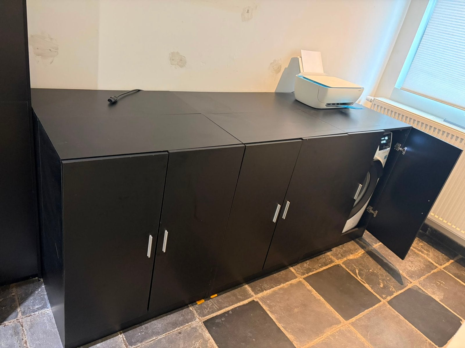 vidaXL Wasmachinekast 71x71,5x91,5 cm zwart, Ophalen, Zo goed als nieuw