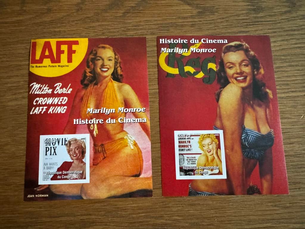 Congo 2x blok Marilyn Monroe, Postzegels en Munten, Ophalen of Verzenden, Postfris