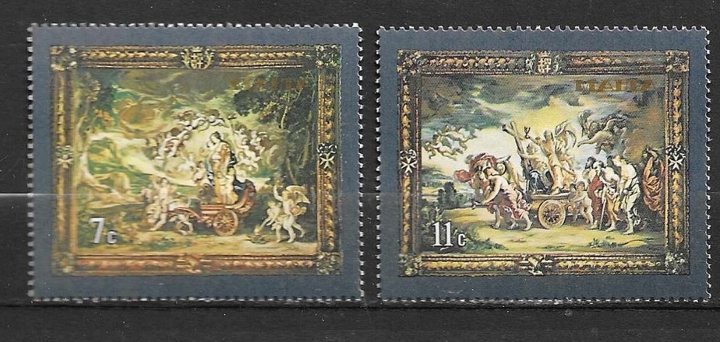 Malta postzegels - Kunstserie 7c en 11c pf, Ophalen of Verzenden, Malta, Postfris