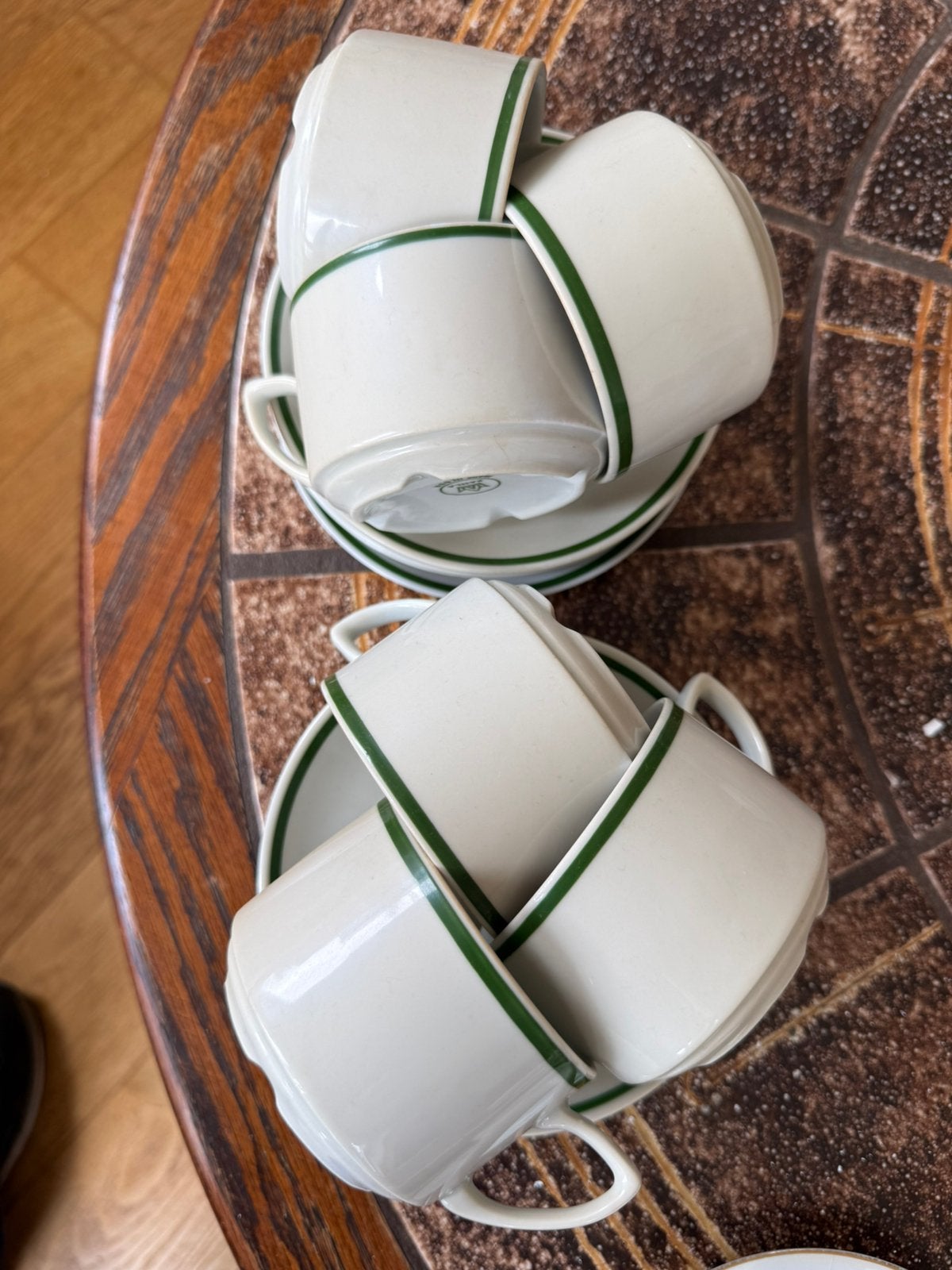 6 vintage kop en schotels van Kahla Porzellan, Ophalen of Verzenden