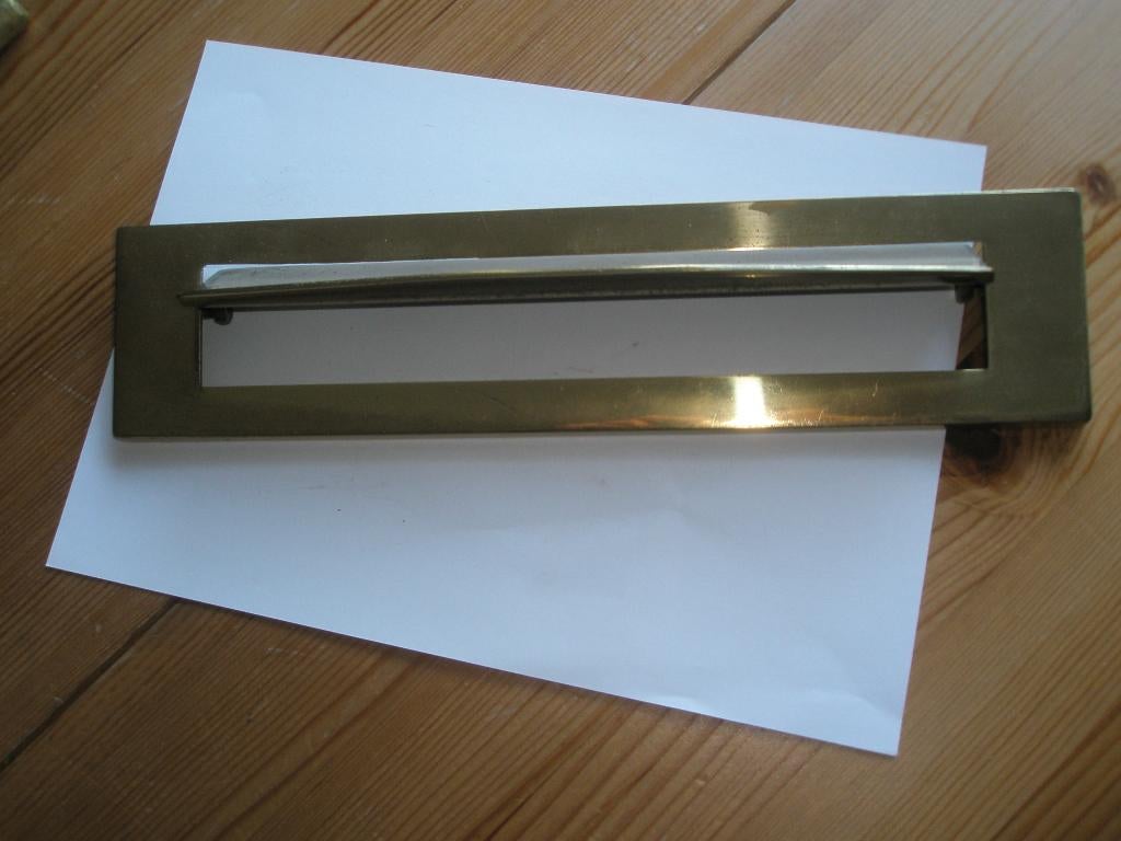 koperen/messing brievenbus, Tuin en Terras, Brievenbussen, Ophalen, Gebruikt, Overige materialen, Inbouw