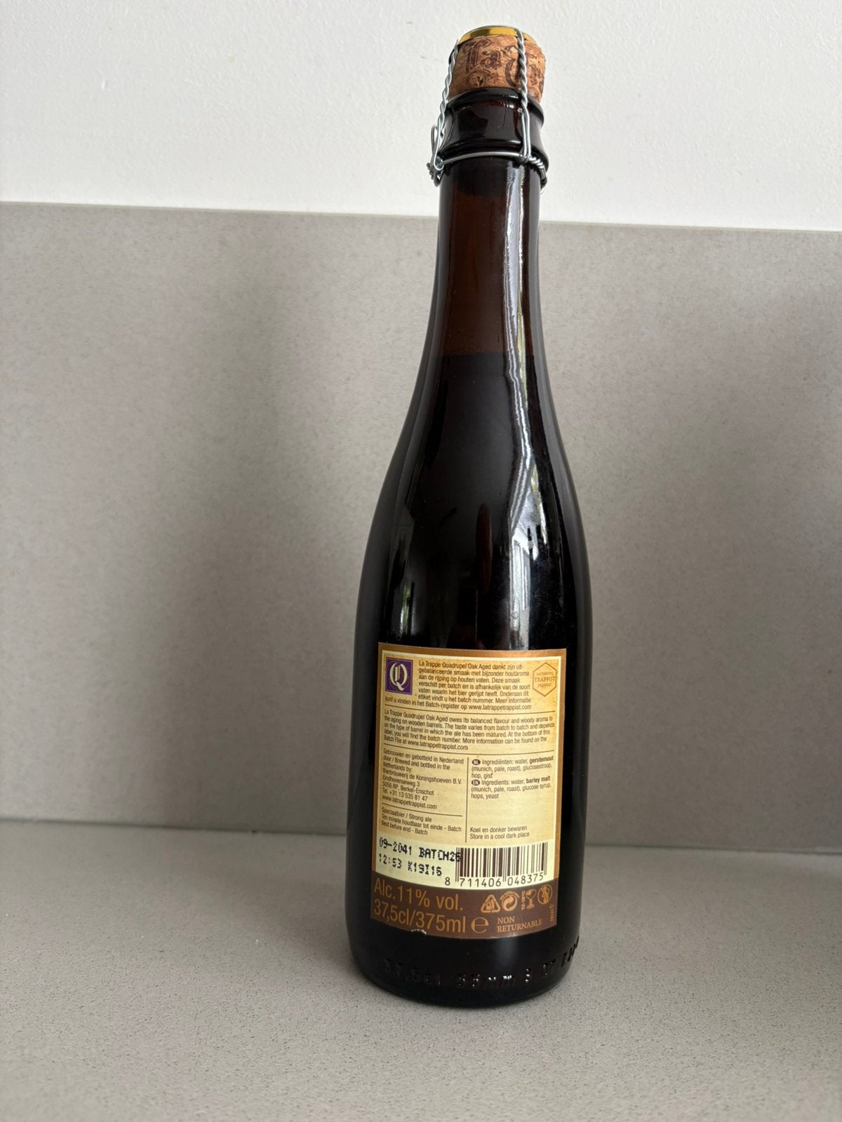 La trappe quadruppel oak aged, BADGE 26, Verzamelen, Biermerken, Ophalen, Zo goed als nieuw, Flesje(s), La Trappe