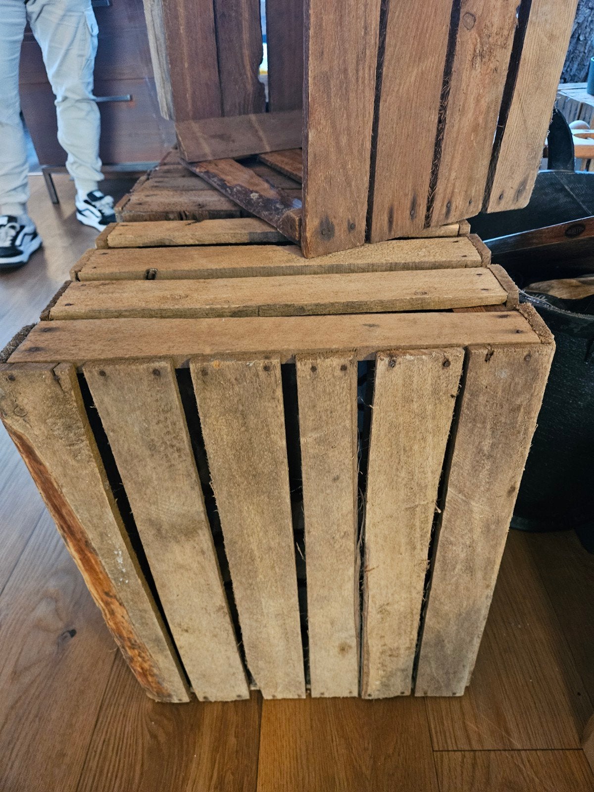 aardappel kistjes, Ophalen, Hout