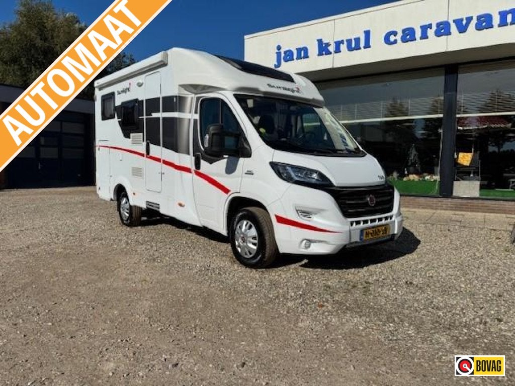 Sunlight T60 2 - persoons AUTOMAAT, Caravans en Kamperen, Campers, Sunlight, Ringverwarming, Fiat, Koelkast