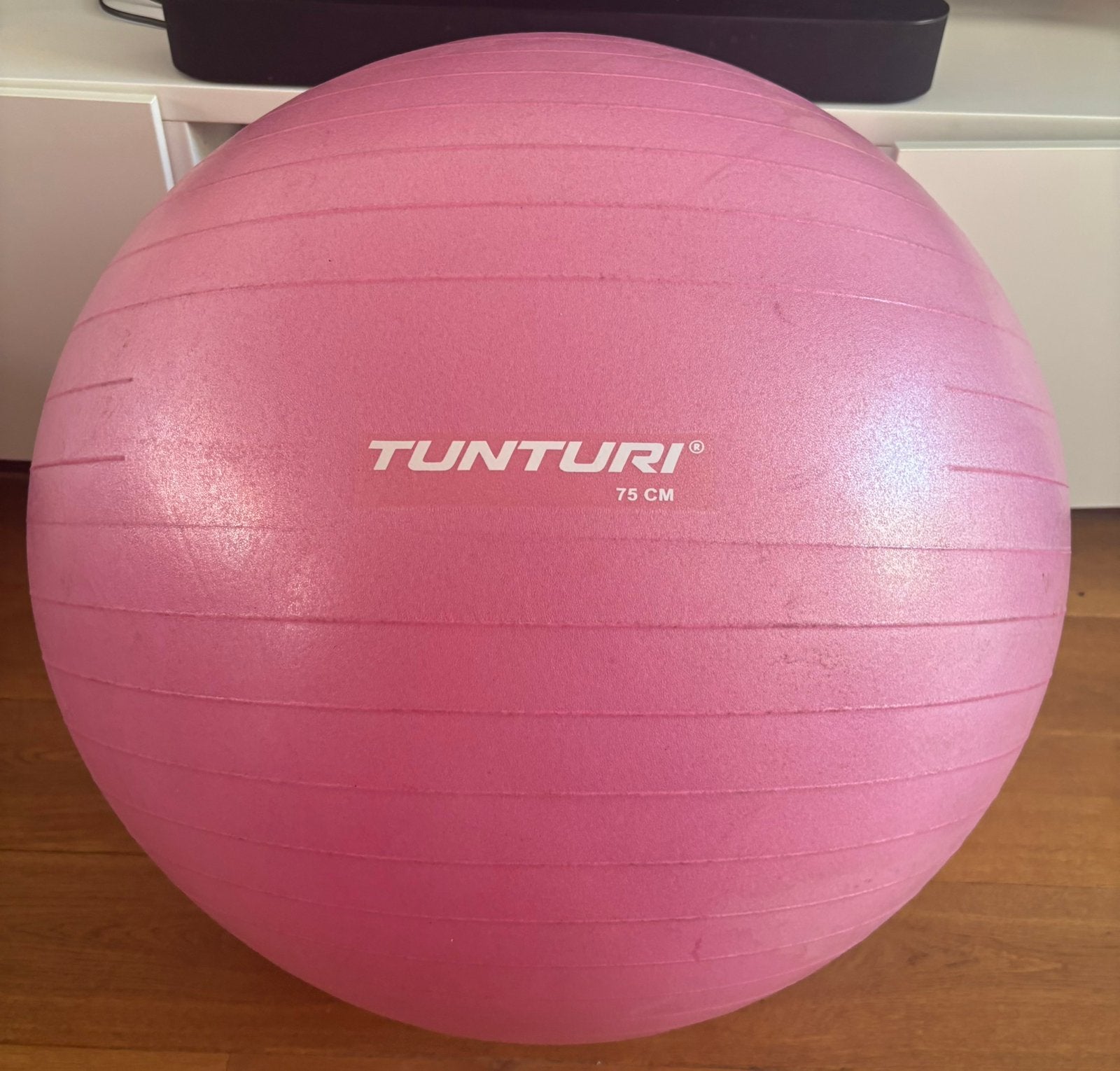 Tunturi Fitnessbal / Gymbal 75 cm - Roze (incl. pomp), Sport en Fitness, Fitnessmaterialen, Ophalen, Zo goed als nieuw, Armen