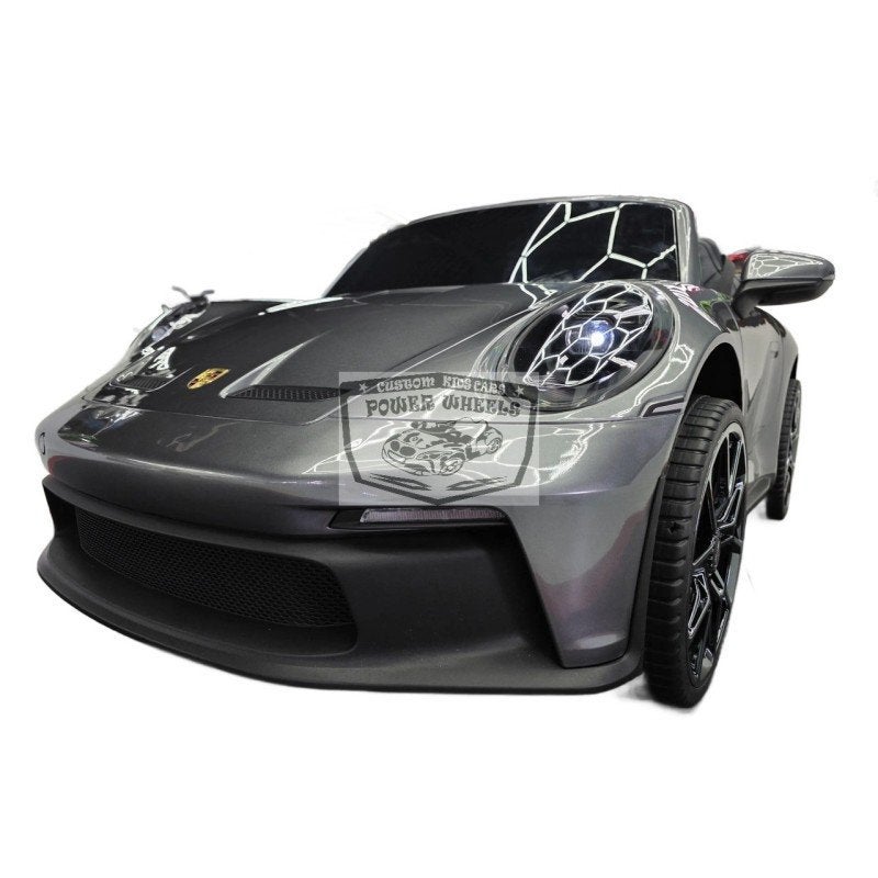 Elektrische kinderauto Porsche 911 GT3 24V metallic grijs, Power wheels elektrische kinderauto amsterdam, Nieuw, Info@power-wheels.nl