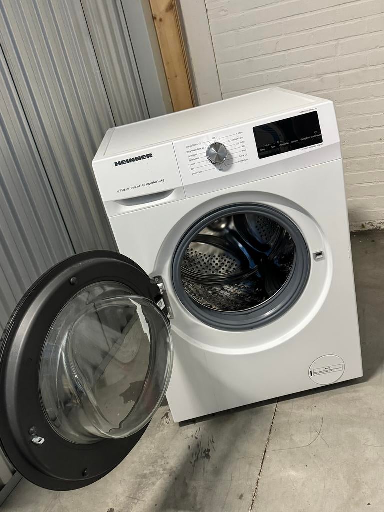 Heinner Wasmachine 10KG – Stoomfunctie – Energieklasse A, Ophalen, 1200 tot 1600 toeren, 10 kg of meer, Zo goed als nieuw