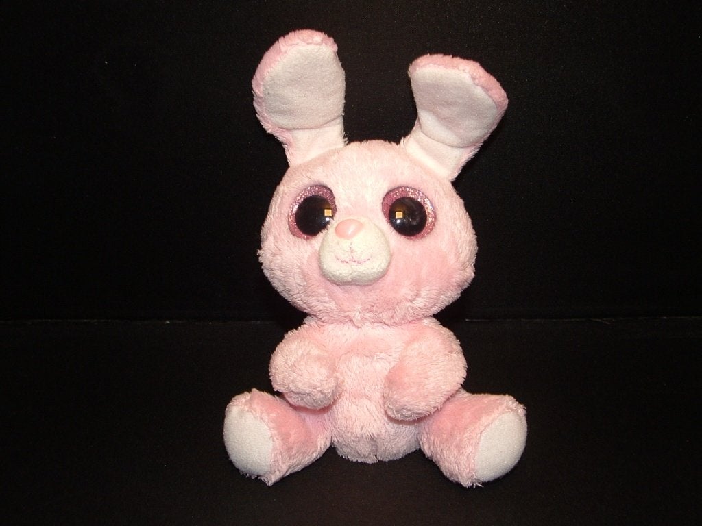 MOOI KONIJN MET GROOT HOOFD PLUCHE ROZE MET VELOURS, Ophalen of Verzenden, Nieuw, Overige typen
