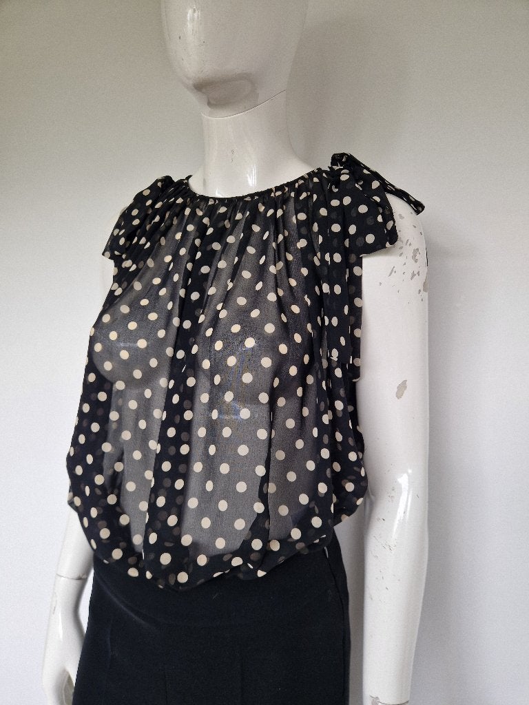 Elisabetta Franchi bodysuit. IT. maat 46, Zwart/polkadots, Maat 38/40 (M), Elisabetta Franchi, Nijmegen, Zwart