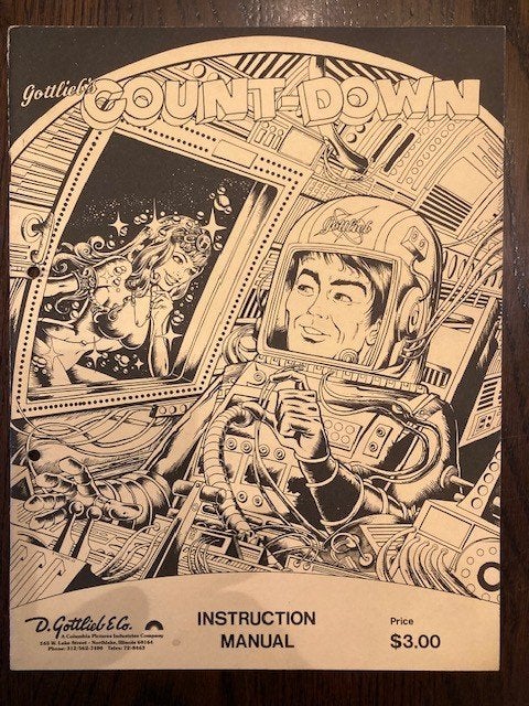 GOTTLIEB COUNT-DOWN INSTRUCTION MANUAL WITH SCHEMATICS, Verzamelen, Elektronisch, Zo goed als nieuw, Flipperkast, Gottlieb