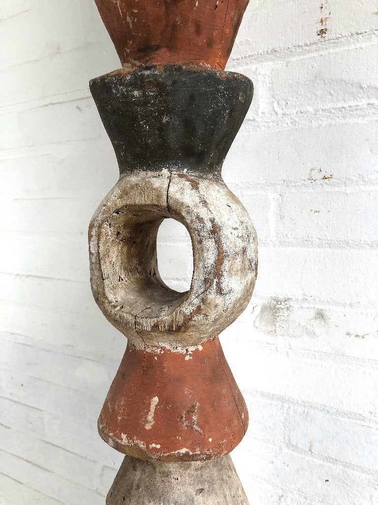 Groot Afrikaans houten beeld 141 cm | Congo | Metoko, Afrika, Handgemaakt, Meerkleurig, 141 cm
