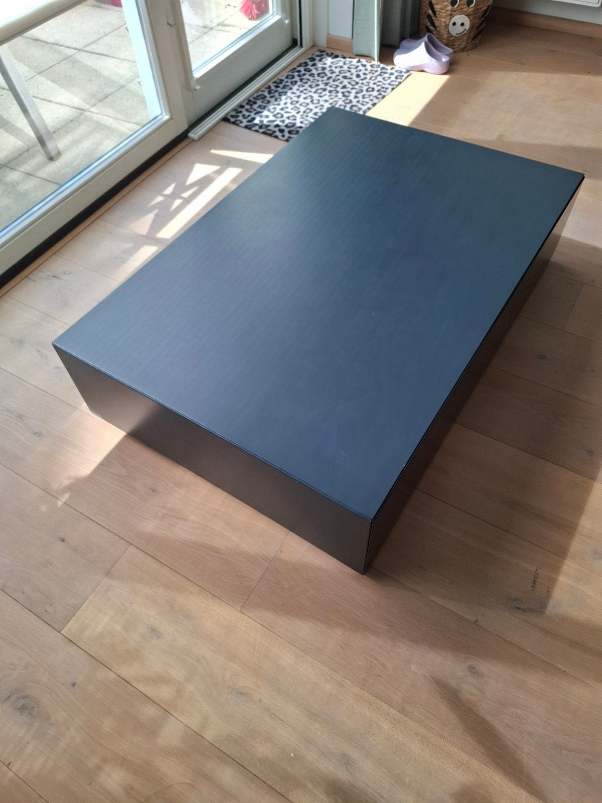Salontafel met lade 120x80x25 cm. kleur Antraciet, Ophalen, Gebruikt, 100 tot 150 cm, 50 tot 100 cm