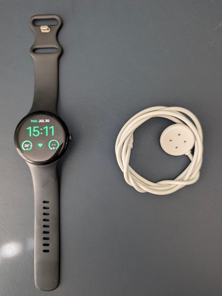 Google Pixel Watch 3 LTE 45, Zwart, GPS, Ophalen of Verzenden, Android