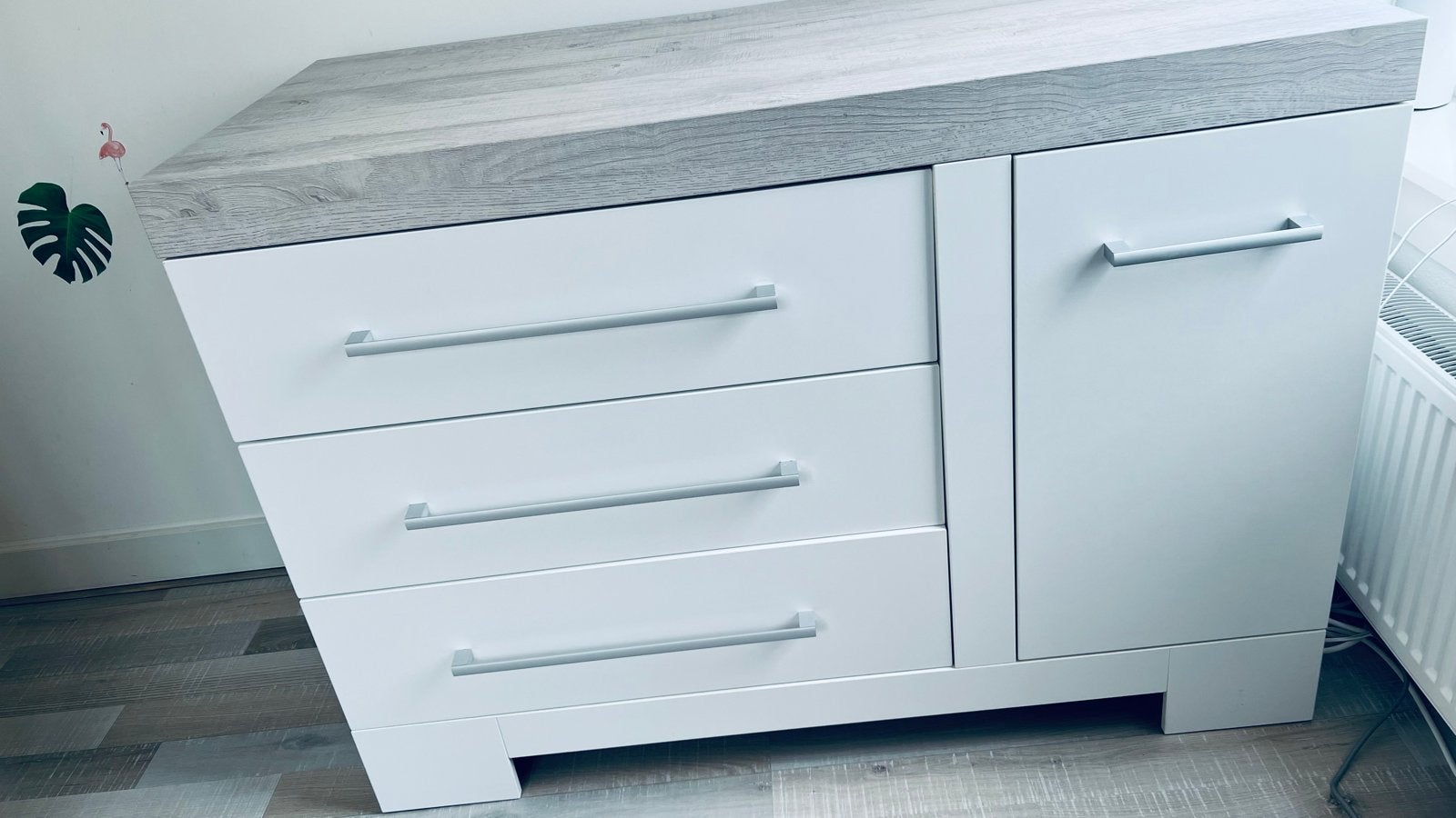 TWF ledikant en commode, Ophalen, Gebruikt, Lattenbodem, Minder dan 140 cm