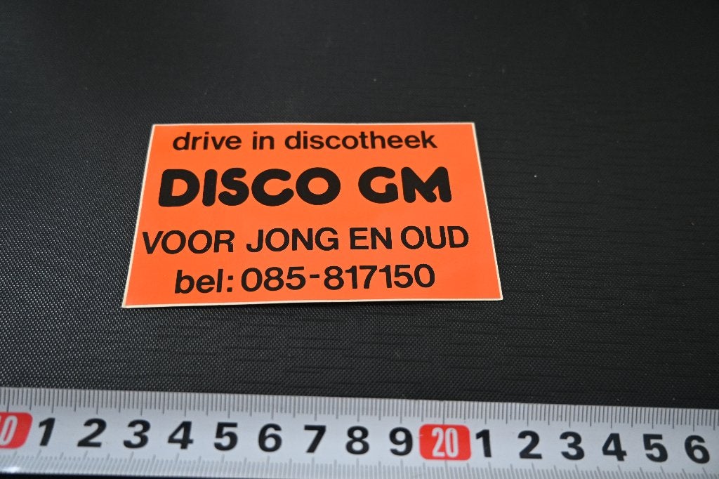 sticker Arnhem drive in discotheek DISCO GM voor jong en oud, Ophalen of Verzenden, Zo goed als nieuw