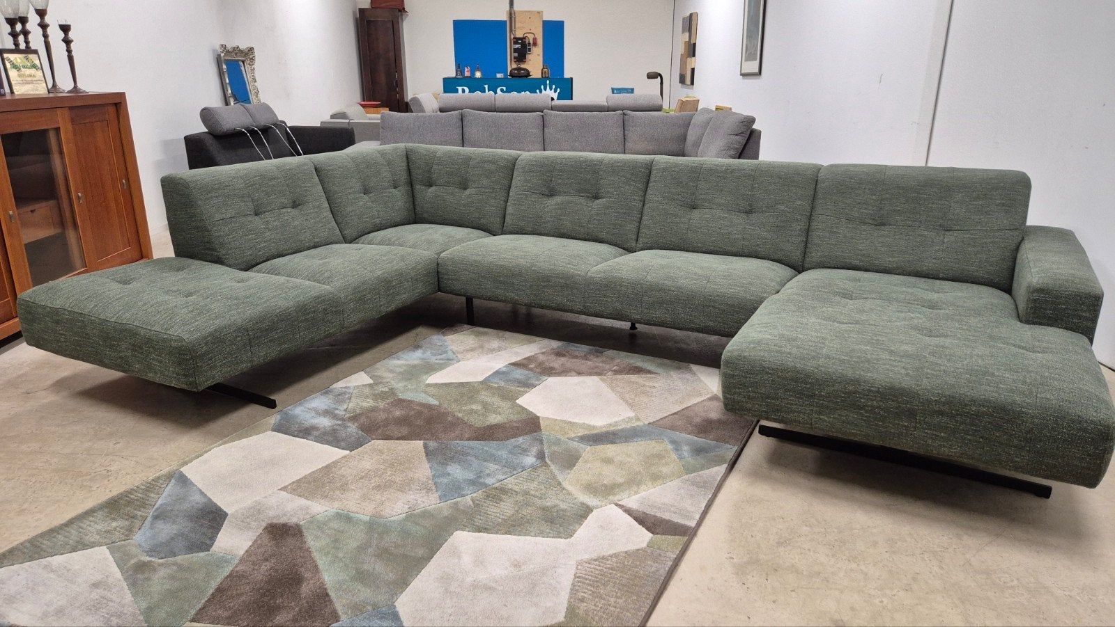 Groene Montel traffic design U hoekbank in perfecte staat!!!, Modern design, Montel traffic, U hoekbank, Hoekbank, 300 cm of meer