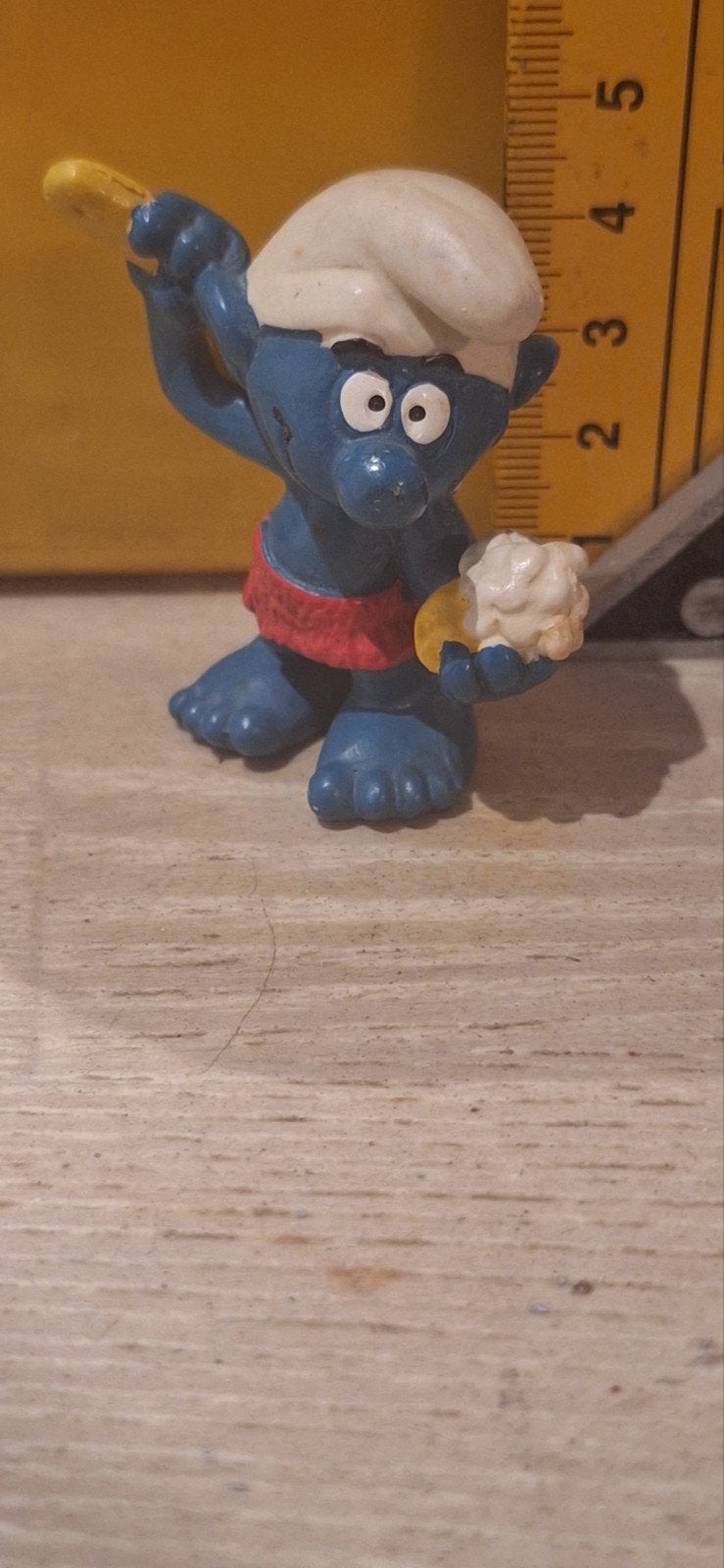 Smurf douchend saunasmurf poppetje Uit 1979 (001), Verschillende Smurfen, ., Schleich, Ophalen of Verzenden
