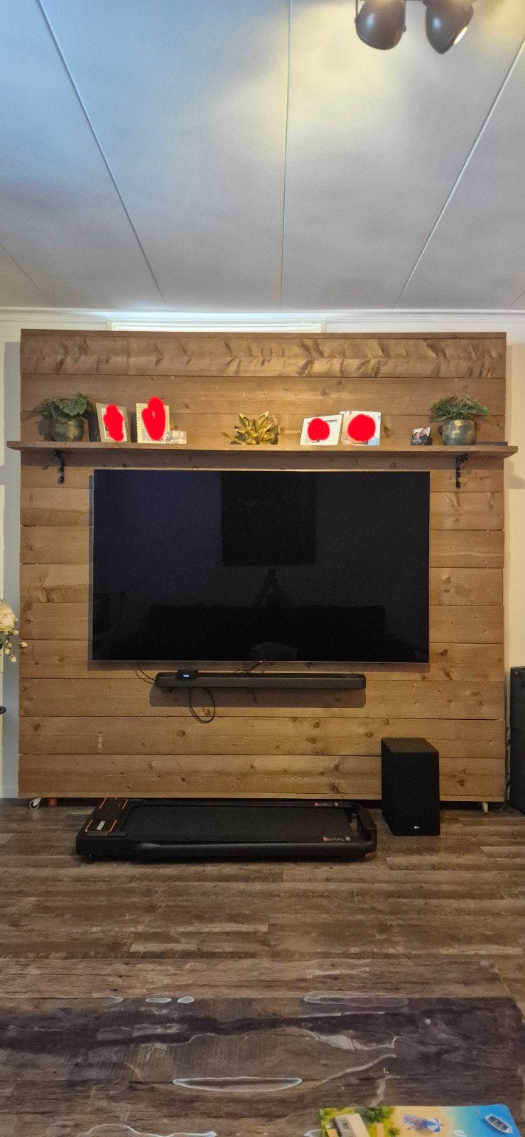 Steigerhouten Cinewall op Wieltjes - Bruin, Ophalen, Gebruikt, 200 cm of meer, 200 cm of meer