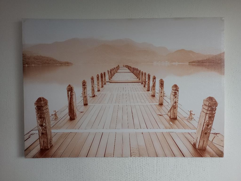 Wanddecoratie steiger-meer-bergen, Ophalen of Verzenden, Zo goed als nieuw