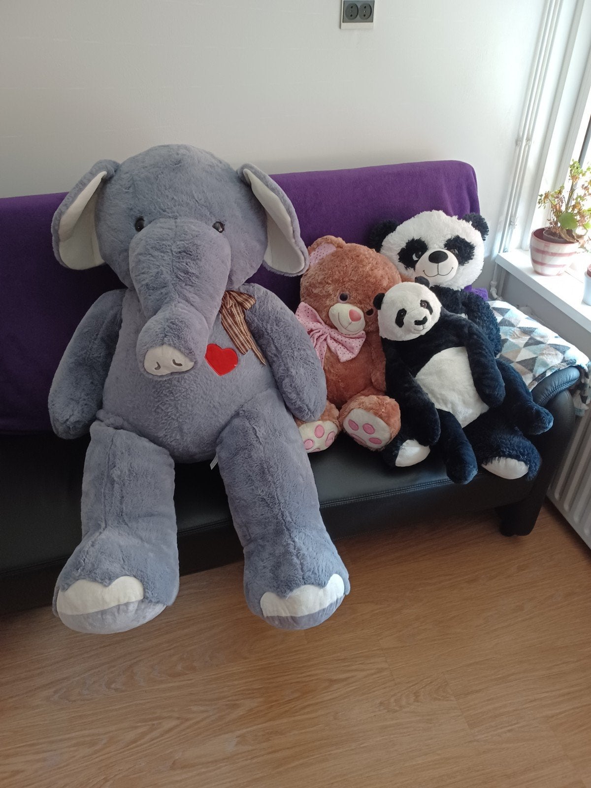 Olifant en 3 (Panda) beren - knuffels/mascotte, Ophalen of Verzenden, Zo goed als nieuw, Olifant